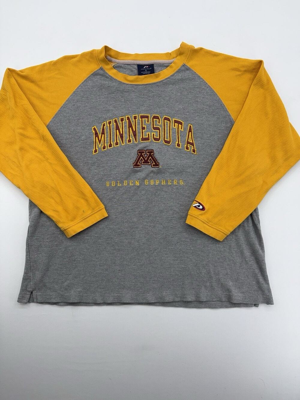 Minnesota Golden Gophers Womens Grey Yellow Long Sleeve Shirt
